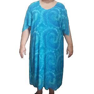 Vestido de Chiffon Azul Estampado