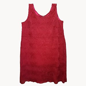 Vestido de Festa Rosa de Tule Fitado Plus Size