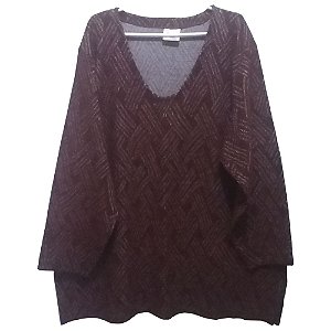 Blusa de Malha Tipo Tricô Cor Telha Tamanho G3