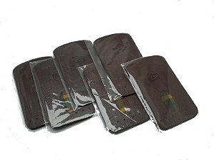 06 Portas Cartões Slim - Couro Legitimo - Cor Pinhão