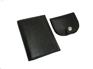 Porta documentos carro e porta moedas - Cor Preto