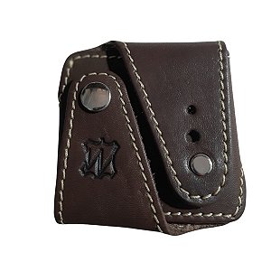 Porta Moedas Em Couro Quadrado CHocolate - couro legítimo