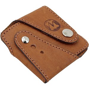 Porta Moedas Em Couro Quadrado caramelo - couro legítimo