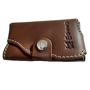 Porta Notas E Cartões Will - Couro Legítimo - cor Caramelo