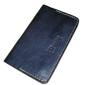 Carteira Slim Feminina - Couro Legítimo - Cor Azul