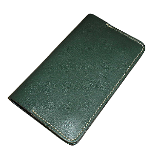 Carteira Slim Feminina - Cor Verde Bandeira Couro Legítimo