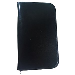 Porta Cd/dvds 40 Discos - cor Preto liso hq - Couro Legitimo