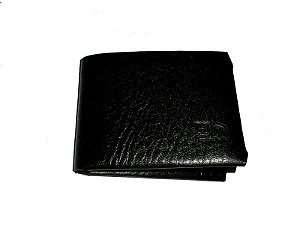 Carteira Couro Masculina Pequena Minimalista Cor Preto elefante - couro