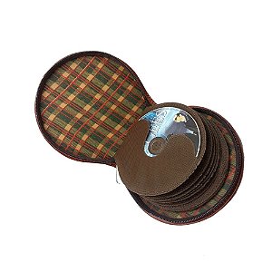 Porta Cd/dvds  12 Discos - cor Conhaque - Couro Legitimo