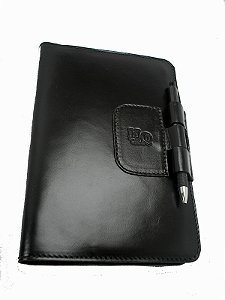 Capa Em Couro Legítimo Para Planner - Cor Preto liso