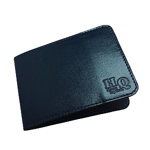 Porta Talão Cheques - 2 Divisórias Couro Legítimo Azul