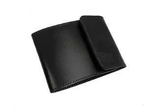 Porta Talão Cheques Em Couro Legítimo - Preto liso