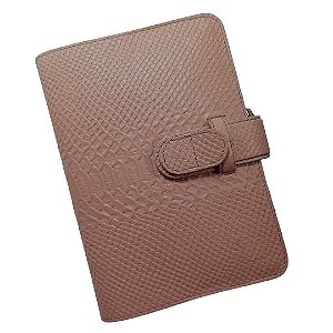 Capa de Agenda em Couro - com Agenda 2026 - cor Cobra nude