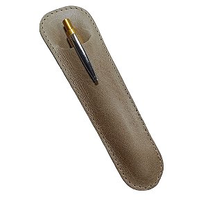 Porta Caneta/Lapiseira em Couro Legítimo - cor Camel