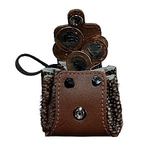 Porta moedas estilo sacolinha em couro . mod.PA109