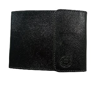 Porta Talão Cheques Em Couro Legítimo - preto
