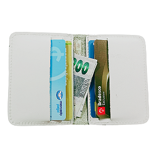 Porta cartões Banco ou Crédito em couro - Branco