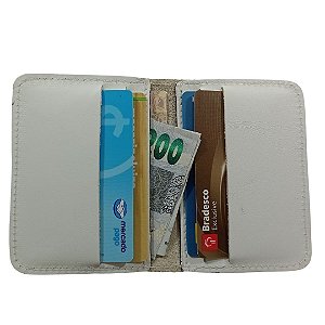 Porta cartões Banco ou Crédito em couro - Gelo