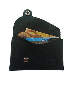 Carteira Couro Legítimo Sem Costura – Horizontal - Preto Chumbo