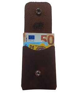 Mini Carteira Artesanal Vertical - Brown