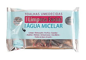 TOALHAS UMEDECIDAS PARA LIMPEZA FACIAL COM ÁGUA MICELAR FENZZA