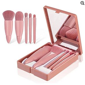 Kit 5 Mini Pincéis e Espelho - Qbela Manuela
