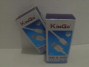 Cabo Dados E Carga Kingo Micro Usb V8 2m 2100mah