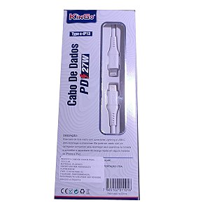 Cabo Usb Lightning Type-c Pd 27w Comp. iPhone iPad 2m Kingo