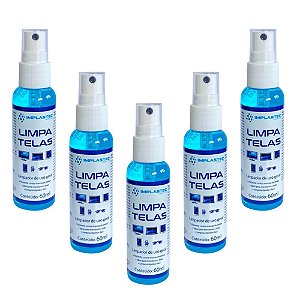 5 Limpadores De Tela Profissional Anti Marcas Implastec 60ml