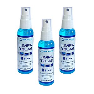 3 Limpadores De Tela Profissional Anti Marcas Implastec 60ml