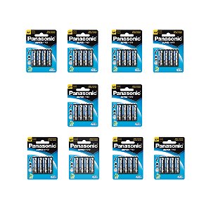 40 Pilhas Panasonic Super Hyper AA  Comum  Pequena 1.5V