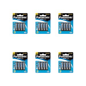 24 Pilhas Panasonic Super Hyper AA  Comum  Pequena 1.5V