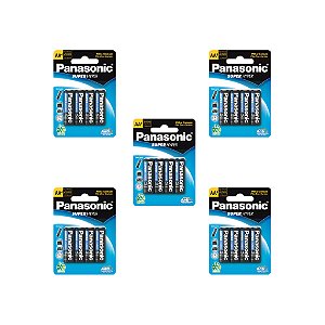 20 Pilhas Panasonic Super Hyper AA  Comum  Pequena 1.5V