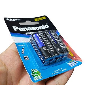 8 Pilha Panasonic AAA Palito Comum Super Hyper Antivazamento