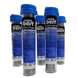Kit 5 Tubos de Estanho Solda Best 1mm 25g  63/37