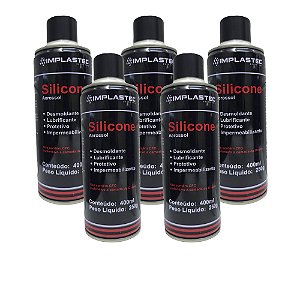 Kit 5 Silicone Aerossol Implastec 400ml – Uso Profissional