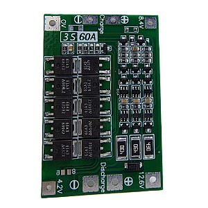 Placa BMS 3S 60A 12.6V Com Balanceamento