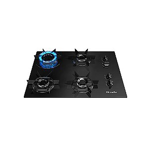 Cooktop 4 Bocas Gás MuellerTampo de Vidro Ultra Chama Bivolt