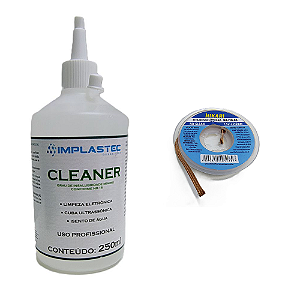Kit Limpeza Placa Fita Dessoldadora 2,5mm + Cleaner 250ml