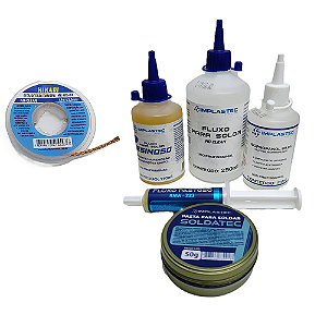 Kit Soldagem 6 Itens com Malha Dessoldadora 2mm Hikari