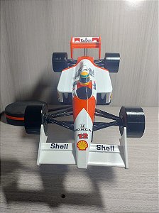 Miniatura Mclaren Mp4/4 Ayrton Senna 1:14 Com 33cm + Suporte