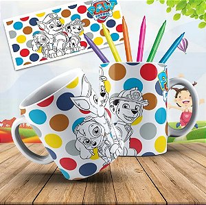 Caneca para colorir - Patrulha canina