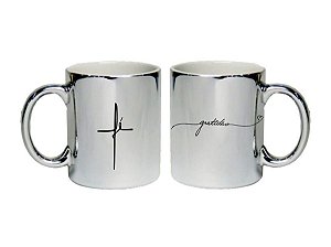Canecas Cromada Prateada - Personalizadas com seu nome ou arte