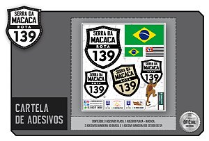 Cartela de Adesivos OFICIAL Serra da Macaca ROTA 139