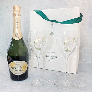Kit Champagne Perrier Jouet Grand Brut com taças