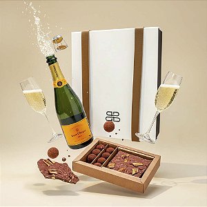 Kit Veuve Clicquot com Chocolates brasilidade Dengo