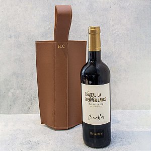 Kit Vinho Chateau Beinveillance Bordeaux com Porta Vinho Personalizado