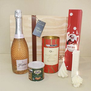 Kit Natalino WoodBox Freixenet Rosé & Ofner – Um Brinde à Elegância do Natal