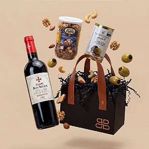 Kit Presente Gourmet Vinho Bordeaux Franc Beausejour