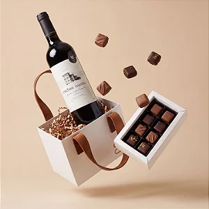 Kit Vinho Espanhol Esteban Martín (90 pontos) & Chocolates